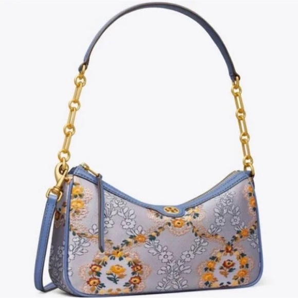 Authentic Tory Burch Monogram Brocade Studio Bag - Picture 2 of 10